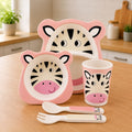 Set Zebra de Alimentación Infantil – 5 Piezas