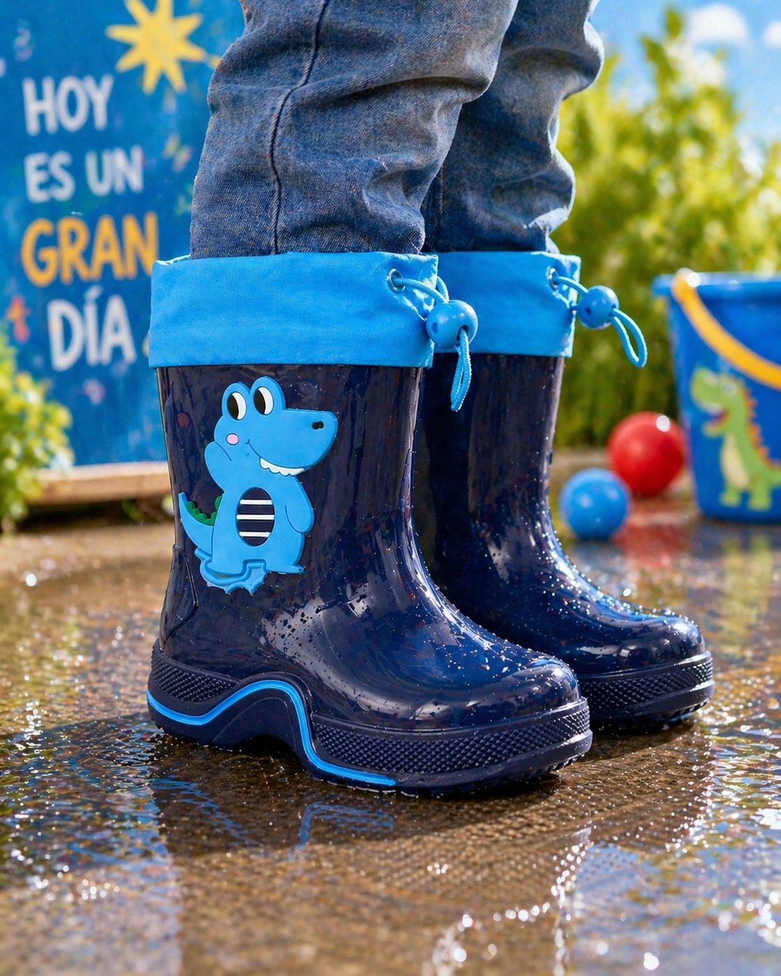 Botas de Lluvia Infantiles Dinosaurio